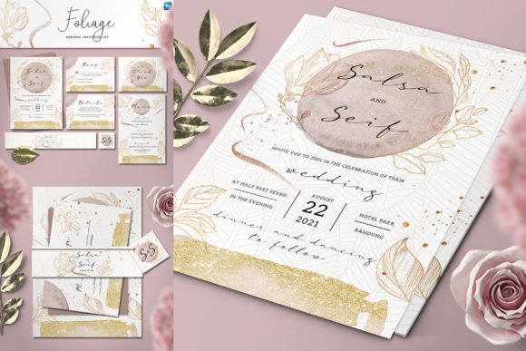 Design a Dreamy Celebration with a Foliage Wedding Invitation Set