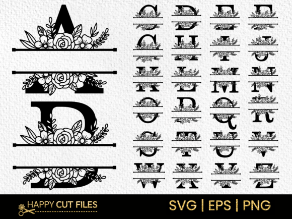 Flower Split Monogram Alphabet a-Z Svg: A Designer's Toolkit