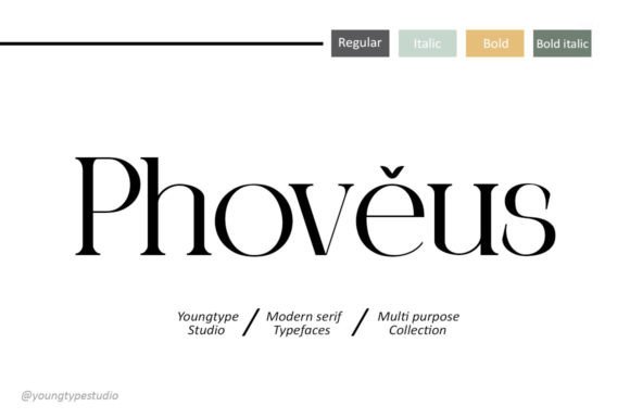 Phoveus: A Modern Serif Font for Bold, Refined Design